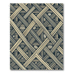 Geometric Stone and Lattice Charcoal Rug