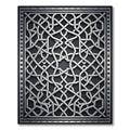 Silver Metallic Geometric Interlaced Lattice Rug