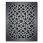 Silver Metallic Geometric Interlaced Lattice Rug