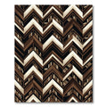 Chevron Bookcase Wood Geometric Monochrome Rug
