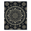 Monochrome Geometric Mandala Floral Medallion Rug