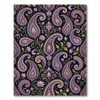 Ornate Purple Paisley Floral Scroll Rug