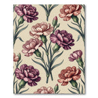 Elegant Vintage Carnation Floral Bouquet Rug