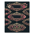 Ornate Gold Floral Baroque Frame Rug