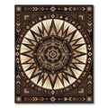 Geometric Aztec Sunburst Earth Tone Rug