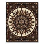 Geometric Aztec Sunburst Earth Tone Rug
