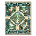 Royal Teal Verdant Botanical Fountain Garden Rug