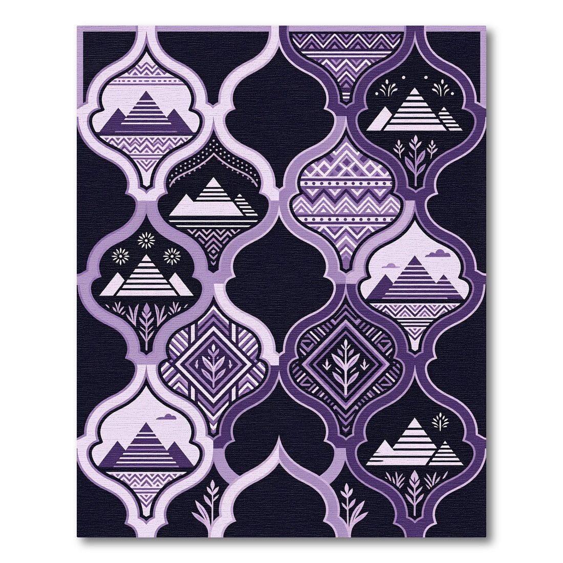 Purple Geometric Mountain Landscape Arches Rug
