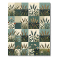 Sage Green Wheat and Daisy Grid Rug
