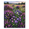 Purple Heather Field Wildflower Meadow Rug