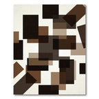 Modern Brown Geometric Abstract Block Rug
