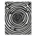 Minimalist Black and White Hypnotic Swirl Rug