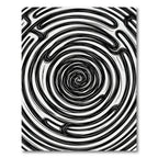 Minimalist Black and White Hypnotic Swirl Rug