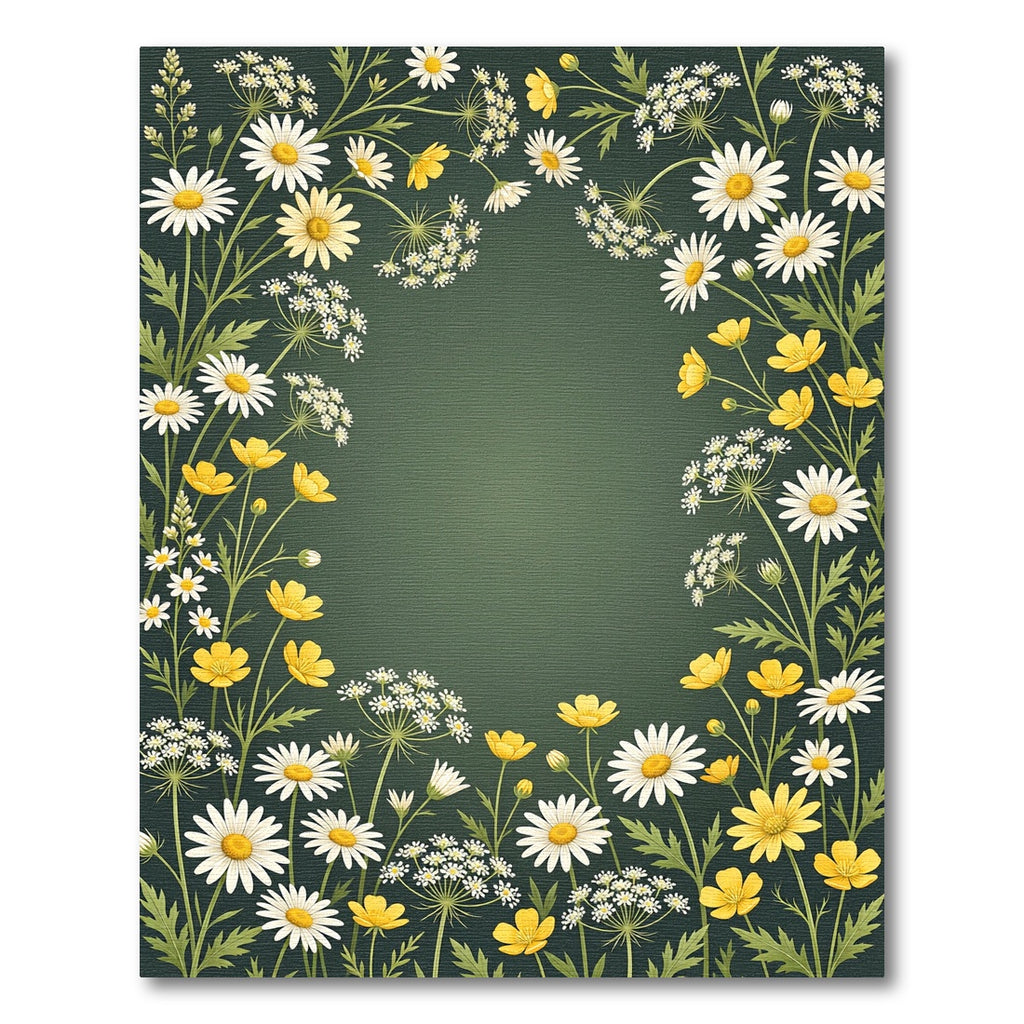 Botanical Garden Wildflower Meadow Border Rug