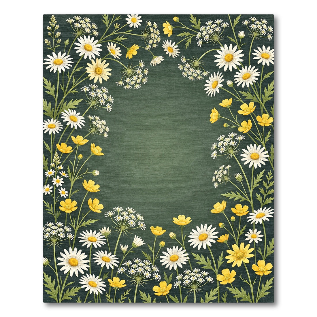 Botanical Garden Wildflower Meadow Border Rug