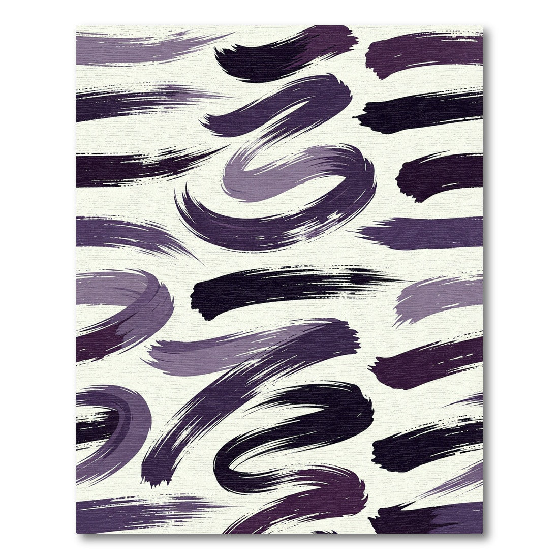 Abstract Plum Brush Stroke Wave Rug