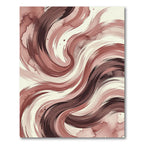 Muted Terracotta Swirl Abstract Art Rug