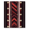 Symmetrical Crimson Geometric Stripe Accent Rug