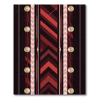 Symmetrical Crimson Geometric Stripe Accent Rug