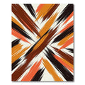 Abstract Burnt Orange Black Brushstroke Rug