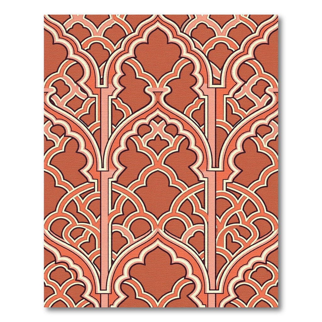 Terracotta Arched Overlay Geometric Rug