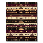 Earthy Burgundy Geometric Arrow Southwestern Rug