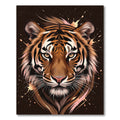 Bold Orange Tiger Splatter Portrait Rug