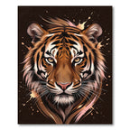 Bold Orange Tiger Splatter Portrait Rug