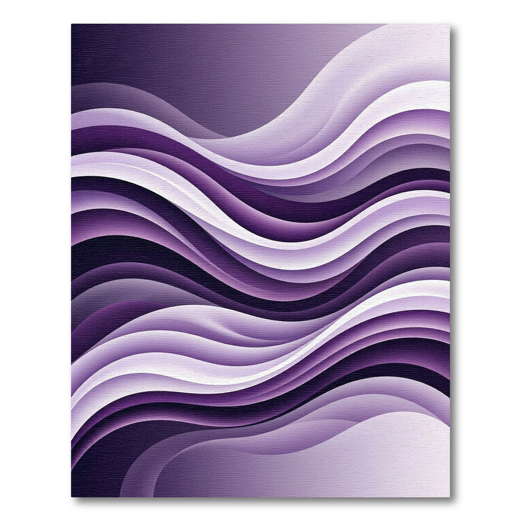 Modern Chic Purple Abstract Waves Rug