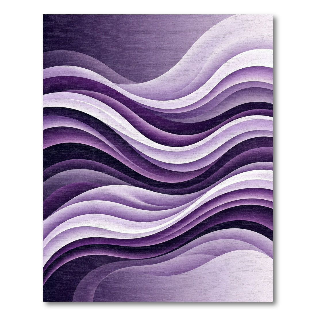 Modern Chic Purple Abstract Waves Rug