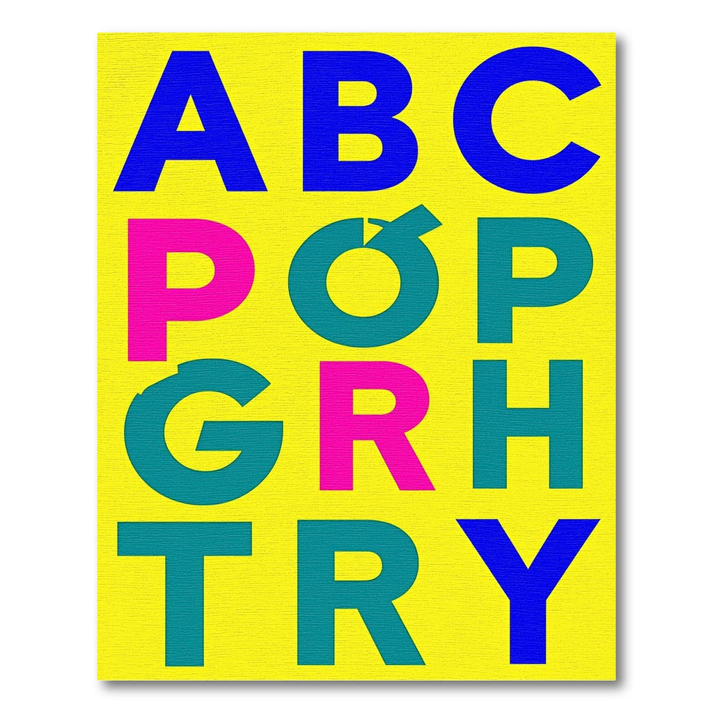 Bold Typographic Geometric Letters Rug