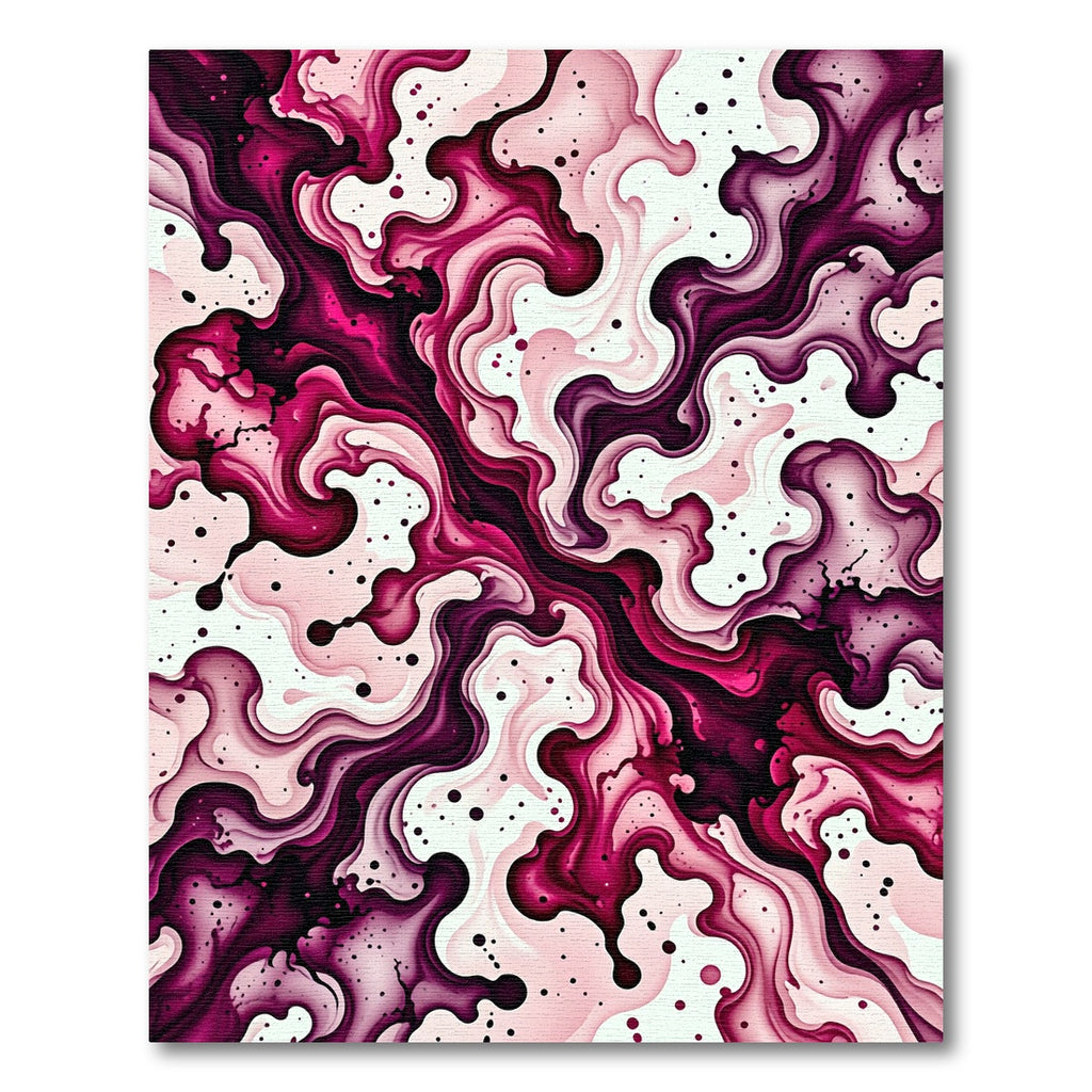Radiant Magenta Swirl Ink Splatter Rug