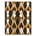 Brown Gold Diamond Argyle Overlay Rug