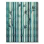 Teal Blues Vertical Bamboo Forest Rug