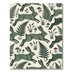 Sage Green Leaping Hare Fern Forest Rug