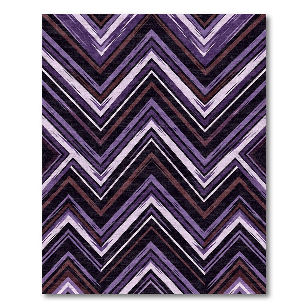 Deep Purple Jagged Chevron Lines Rug