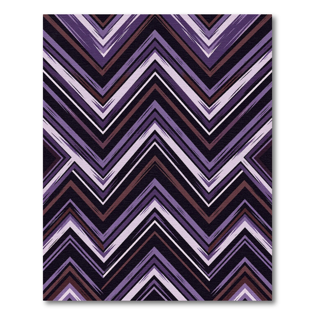 Deep Purple Jagged Chevron Lines Rug