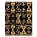 Geometric Tribal Diamond Gold Black Rug