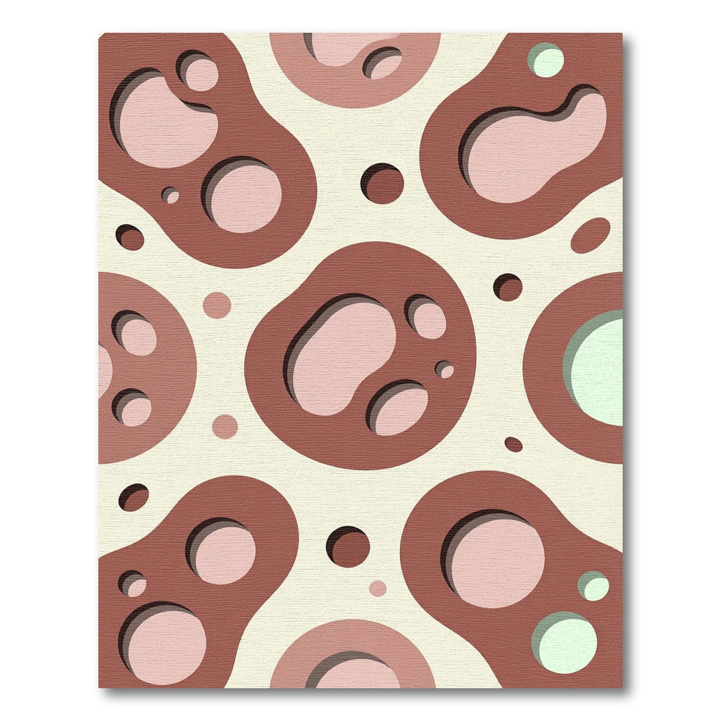 Abstract Earth Tone Organic Layered Shapes Rug