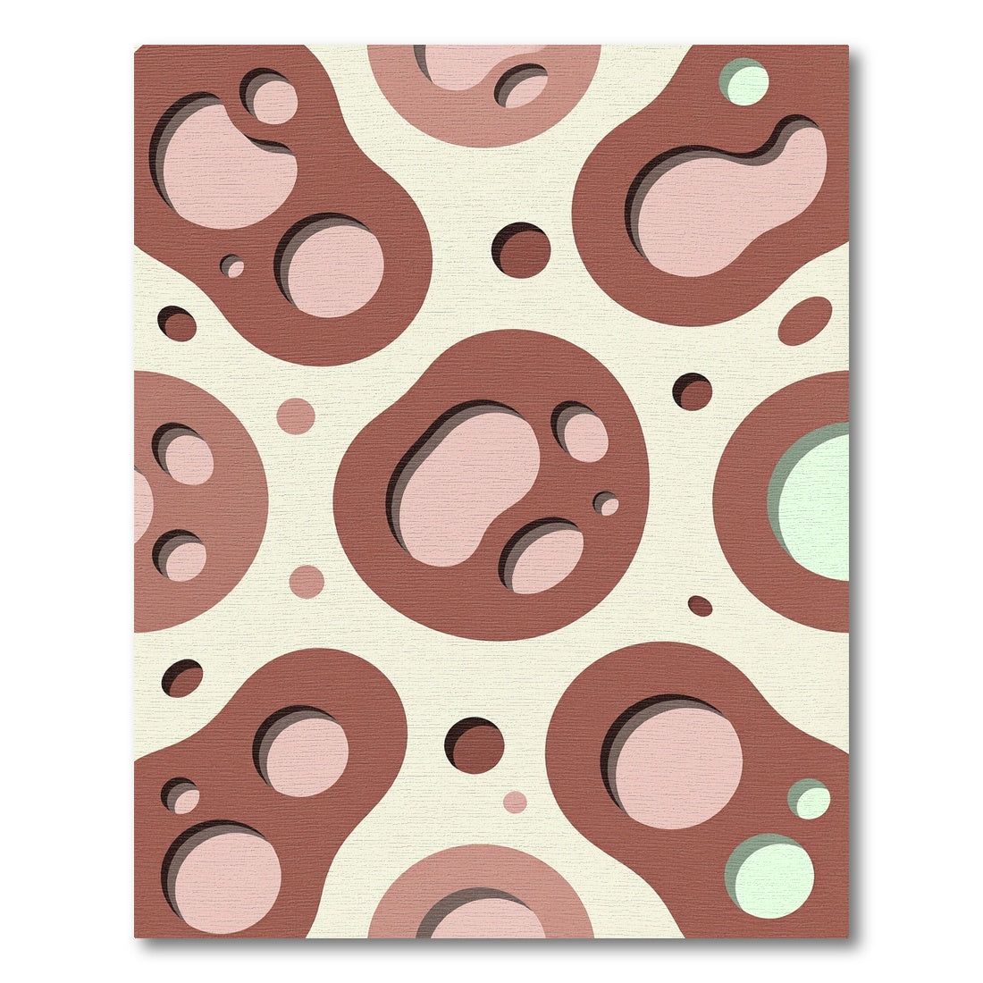 Abstract Earth Tone Organic Layered Shapes Rug