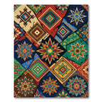 Vibrant Multi-color Geometric Patchwork Rug