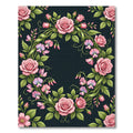 Romantic Pink Rose Sweet Pea Wreath Rug