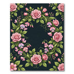 Romantic Pink Rose Sweet Pea Wreath Rug