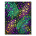 Golden Confetti Swirl Abstract Teal Purple Rug