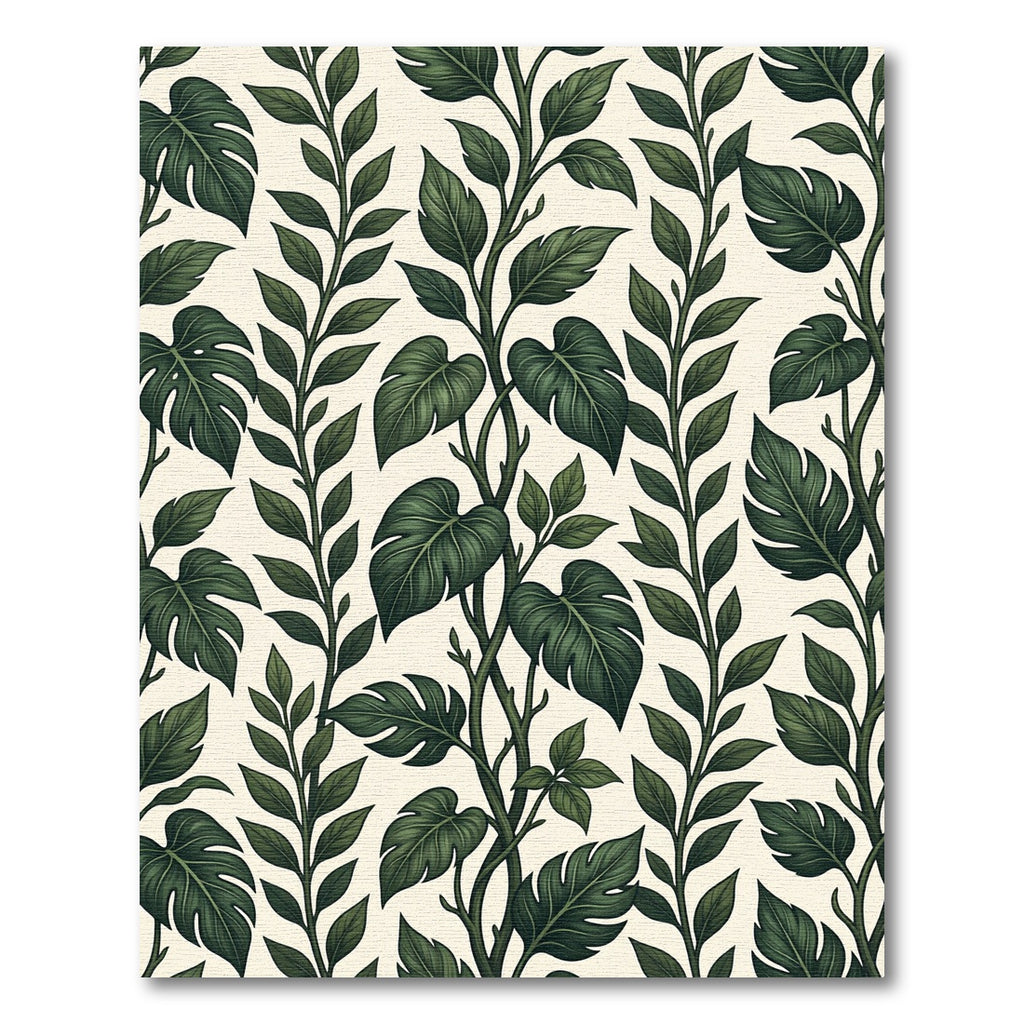 Dark Green Leafy Vine Climber Rug