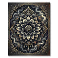 Gilded Black Lotus Noir Medallion Rug