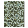 Green Vine Leaf Scrolling Botanical Rug