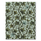 Green Vine Leaf Scrolling Botanical Rug