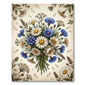 Wildflower Bouquet with Daisy and Cornflower Rug
