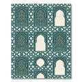 Teal Cream Arched Inlay Geometric Rug